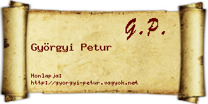 Györgyi Petur névjegykártya
